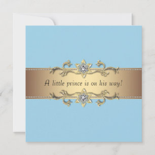 Blauwe Baby Jongen Prins Shower Kaart