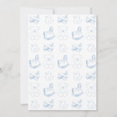 Blauwe baby jongen shower uitnodiging (Achterkant)