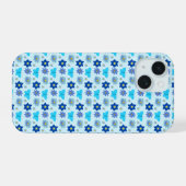Blauwe Baby Jongen Vlinders en Bloemen met patrone iPhone 15 Case (Achterkant horizontaal)
