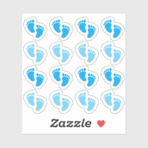 Blauwe Baby Jongen Voetafdruk Nieuwe Geboorte Aank Sticker