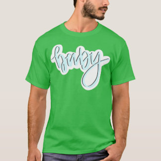 Blauwe baby kalligrafie t-shirt