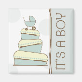 Blauwe Baby koets "It's a Boy" magneet (Voorkant)