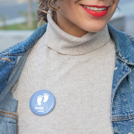 Blauwe Baby Laden Ronde Button 5,7 Cm