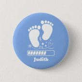 Blauwe Baby Laden Ronde Button 5,7 Cm (Voorkant)
