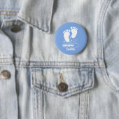 Blauwe Baby Laden Ronde Button 5,7 Cm (In situ)