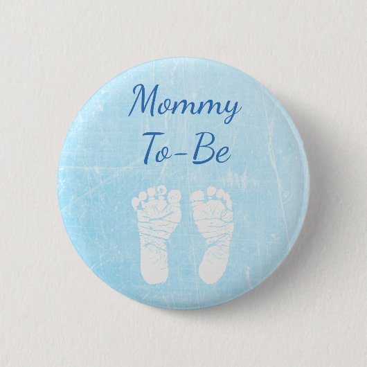 Blauwe Baby mammie om Baby shower Button te zijn (Voorkant)