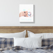 Blauwe Baby naam foto Canvas Afdruk (Insitu (Slaapkamer))