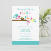 Blauwe Baby nesten babyschoeisel Kaart (Staand voorkant)