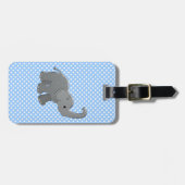 blauwe baby olifant bagagelabel (Voorkant horizontaal)
