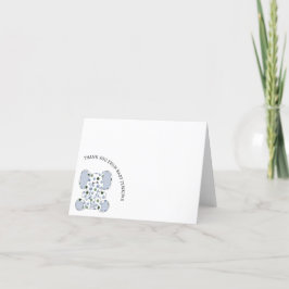 Blauwe Baby olifant Bedankkaart