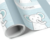 Blauwe Baby olifant Cadeaupapier (Rol Hoek)