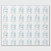 Blauwe Baby olifant Cadeaupapier (Vlak)