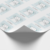 Blauwe Baby olifant Cadeaupapier (Hoek)