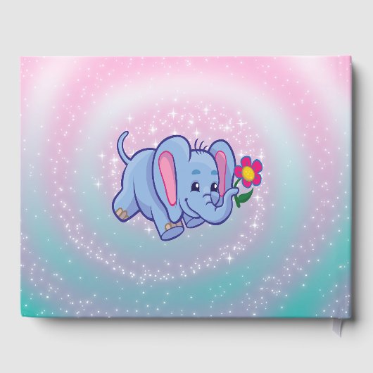 Blauwe Baby olifant Gastenboek (Achterkant)