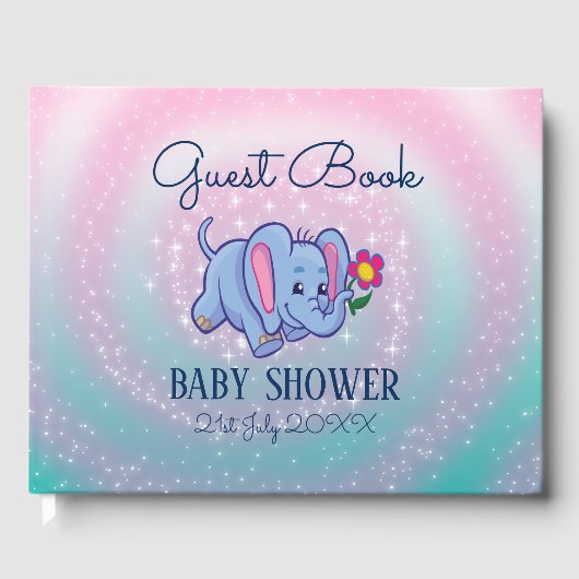 Blauwe Baby olifant Gastenboek (Voorkant)