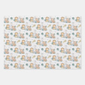 Blauwe Baby olifant Rhino Lion Inpakpapier Vel (Voorkant 2)