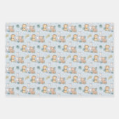 Blauwe Baby olifant Rhino Lion Inpakpapier Vel (Voorkant)