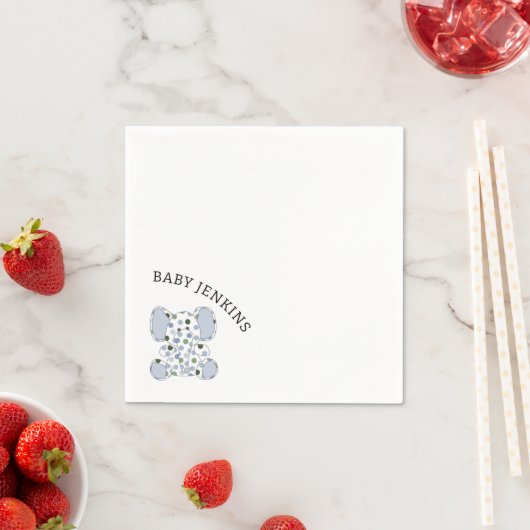 Blauwe Baby olifant Servet (Insitu)