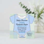 Blauwe Baby outfit Shower Kaart (Staand voorkant)