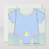 Blauwe Baby outfit Shower Kaart (Achterkant)