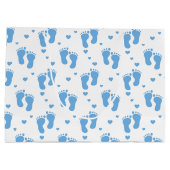 Blauwe baby patroon grote cadeaastas large cadeautasje (Achterkant)