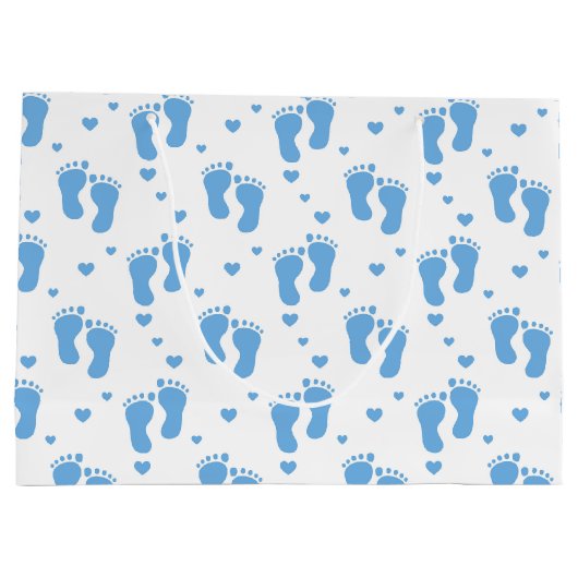 Blauwe baby patroon grote cadeaastas large cadeautasje (Achterkant)