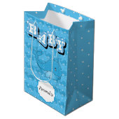 Blauwe Baby Polka gedopte walvis Medium Cadeauzakje (Voorkant Gekanteld)
