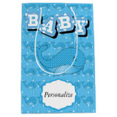 Blauwe Baby Polka gedopte walvis Medium Cadeauzakje (Voorkant)