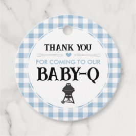 Blauwe Baby-Q Baby Shower Ronde Favor Tag Bedankjes Labels