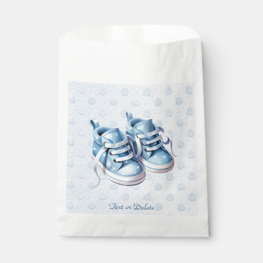 Blauwe Baby Schoenen Favor Bag Bedankzakje (Voorkant)