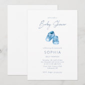 Blauwe baby schoenen, fijn Baby shower Kaart (Voorkant / Achterkant)