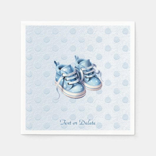 Blauwe Baby Schoenen servetten (Voorkant)