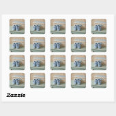 Blauwe Baby schoenen Vierkante Sticker (Vel)