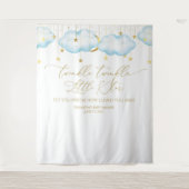 Blauwe baby shower achtergrond, Twinkle Little Sta Wandkleed (Voorkant)