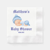 Blauwe baby shower, baby jongen shower servet (Voorkant)
