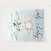 Blauwe Baby shower banner foto achtergrond Wandkleed (Voorkant (horizontaal))