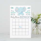 Blauwe baby shower bingo (Staand voorkant)