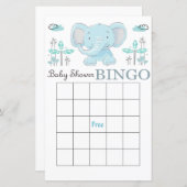 Blauwe baby shower bingo (Voorkant / Achterkant)