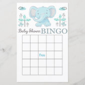 Blauwe baby shower bingo (Voorkant)