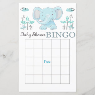 Blauwe baby shower bingo