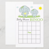 Blauwe baby shower bingo (Voorkant / Achterkant)