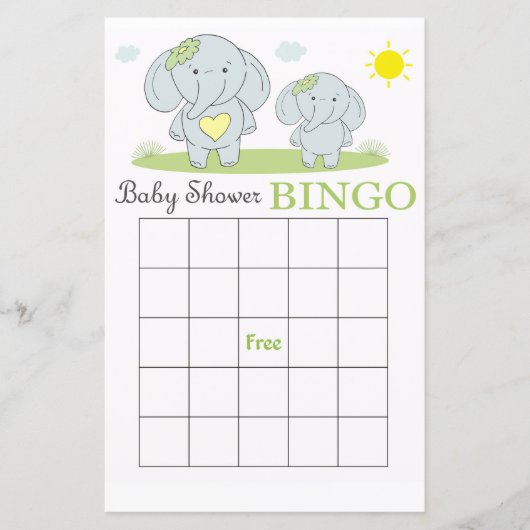 Blauwe baby shower bingo (Voorkant)