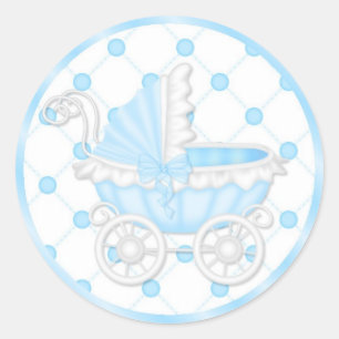Blauwe baby shower Cupcake Toppers Stickers