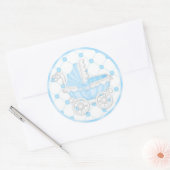 Blauwe baby shower Cupcake Toppers Stickers (Envelop)