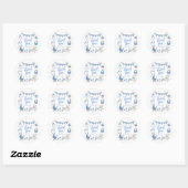 Blauwe Baby Shower Dank Je Sticker (Vel)