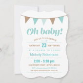 Blauwe baby shower kaart (Voorkant)