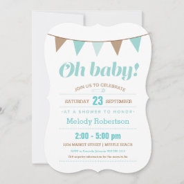 Blauwe baby shower kaart