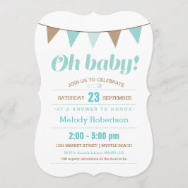 Blauwe baby shower kaart