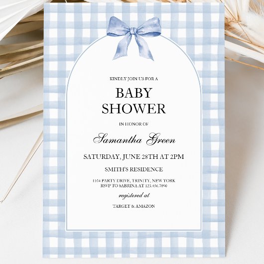 Blauwe Baby Shower Kaart