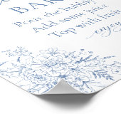 Blauwe Baby Shower Momosa Bar Poster (Hoek)